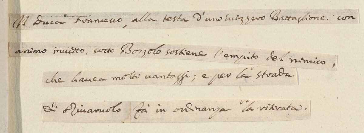 At the Head of a Swiss Army, Francesco I d'Este, with Uncrushed Spirit, Confronts the Enemy under Bozzolo, who has Many Advantages, and Demands their Retreat, from "L'Idea di un Principe ed Eroe Cristiano in Francesco I d'Este, di Modena e Reggio Duca VIII [...]", Bartolomeo Fenice (Fénis), Etching