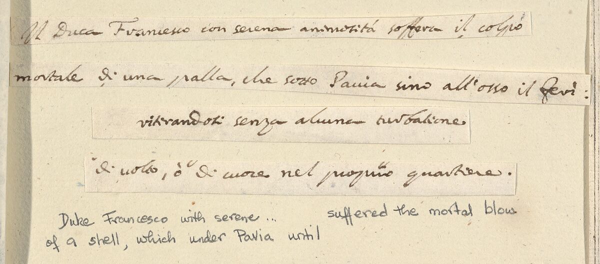 Francesco I d'Este Suffers the Mortal Blow of a Bullet While Under Pavia and Retreats into his Own Quarters, Having Been Left Without Wounds to His Head and His Heart, which Gave Him a Fever, from "L'Idea di un Principe ed Eroe Cristiano in Francesco I d'Este, di Modena e Reggio Duca VIII [...]", Bartolomeo Fenice (Fénis), Etching