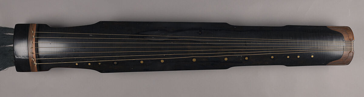 Qin (Seven-stringed zither), Unidentified artist, Purple sandalwood (zitan) and black lacquer, China 