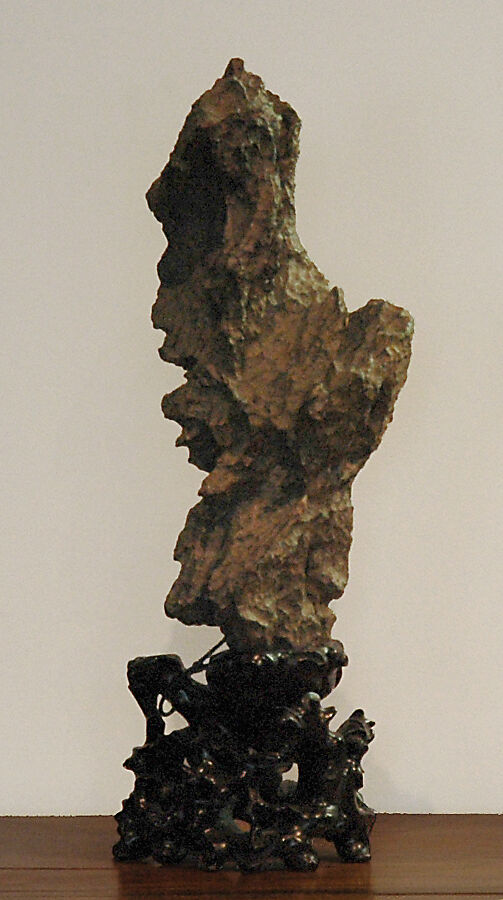 Scholar's rock, Ying limestone; wood base, China 