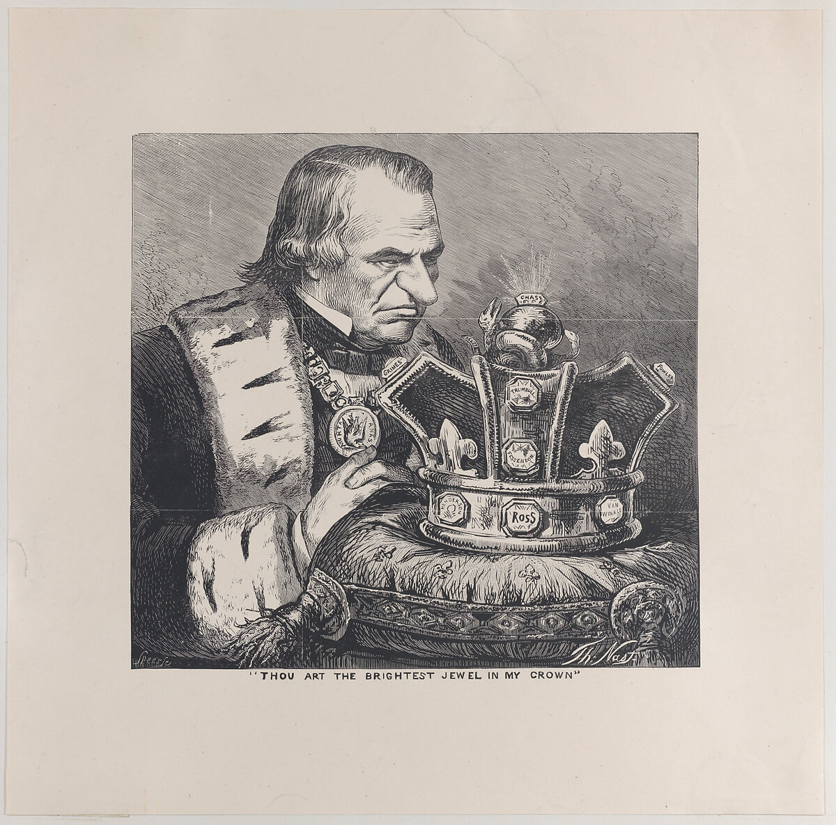Thou Art the Brightest Jewel in My Crown, Thomas Nast (American (born Germany), Landau 1840–1902 Guayaquil), Relief print and electrotype 