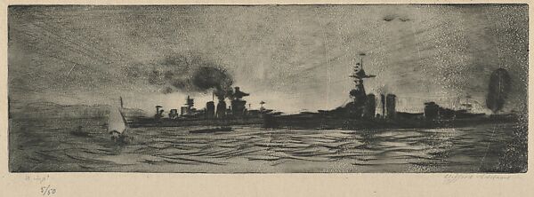 Warships at Scapa, Clifford Addams (American, Woodbury, New Jersey 1876–1942), Etching 