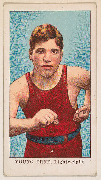 Young Erne, Lightweight, from the Prize Fighter Caramels series (E77) for the American Caramel Company, Issued by American Caramel Company, Philadelphia, Commercial color lithograph 