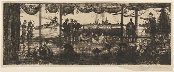 On Deck, "Princess Royal", Clifford Addams (American, Woodbury, New Jersey 1876–1942), Etching 