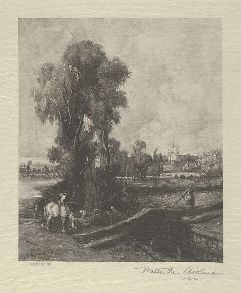 The Lock, after Constable, Walter Monteith Aikman (American, New York 1857–1939), Wood engraving 
