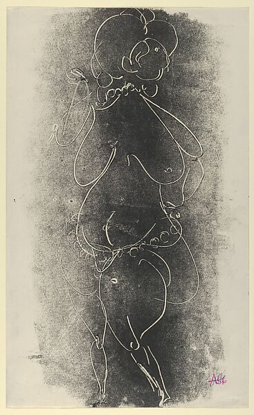 Standing Nude Woman, Peter Agostini (American, 1913–1993), Monotype 
