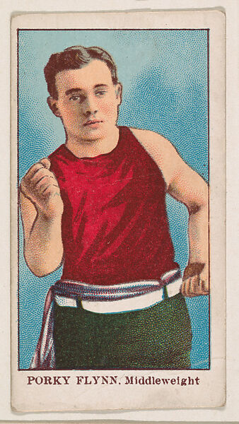 Porky Flynn, Middleweight, from the Prize Fighter Caramels series (E77) for the American Caramel Company, Issued by American Caramel Company, Philadelphia, Commercial color lithograph 