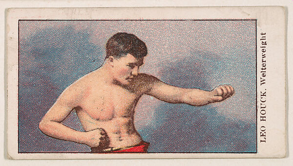 Leo Houck, Welterweight, from the Prize Fighter Caramels series (E77) for the American Caramel Company, Issued by American Caramel Company, Philadelphia, Commercial color lithograph 