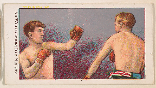 Ad Wolgast and Bat Nelson, from the Prize Fighter Caramels series (E77) for the American Caramel Company, Issued by American Caramel Company, Philadelphia, Commercial color lithograph 