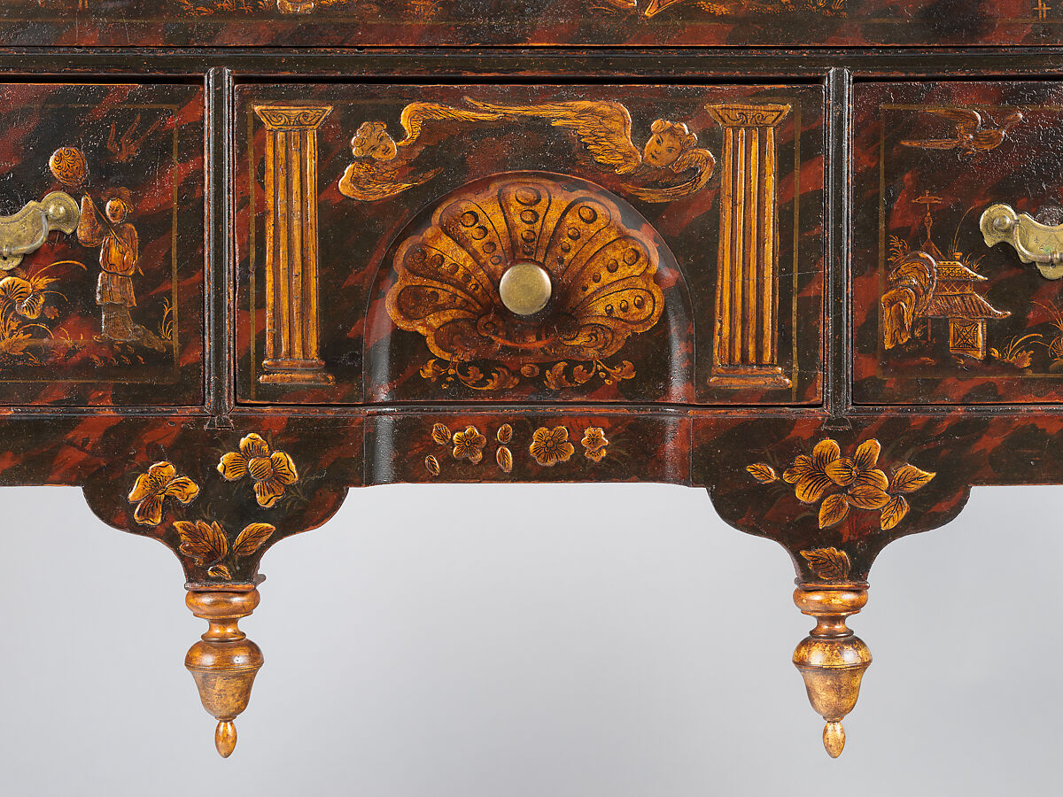 Chest of Drawers, Japanned maple, japanned white pine, white pine; brass, American