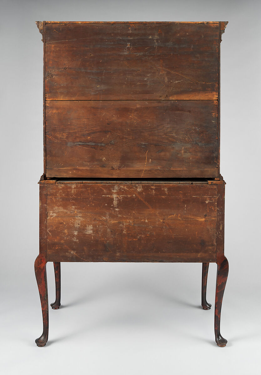 Chest of Drawers, Japanned maple, japanned white pine, white pine; brass, American