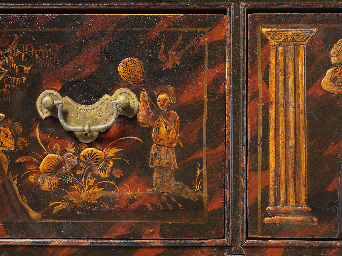 Chest of Drawers, Japanned maple, japanned white pine, white pine; brass, American