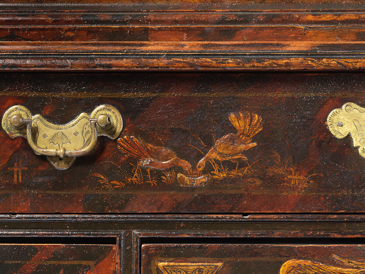 Chest of Drawers, Japanned maple, japanned white pine, white pine; brass, American