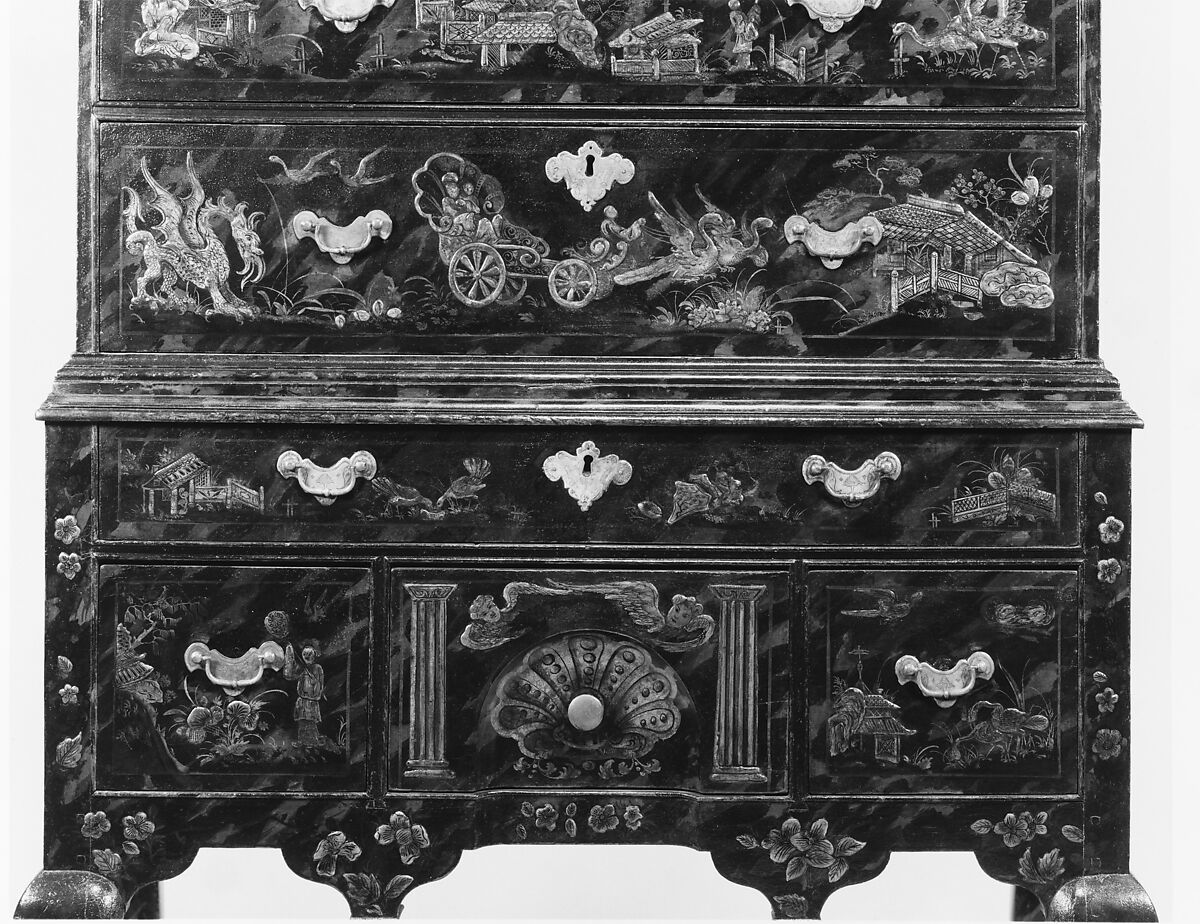 Chest of Drawers, Japanned maple, japanned white pine, white pine; brass, American