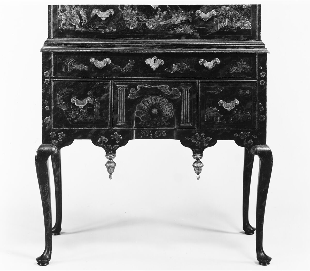 Chest of Drawers, Japanned maple, japanned white pine, white pine; brass, American