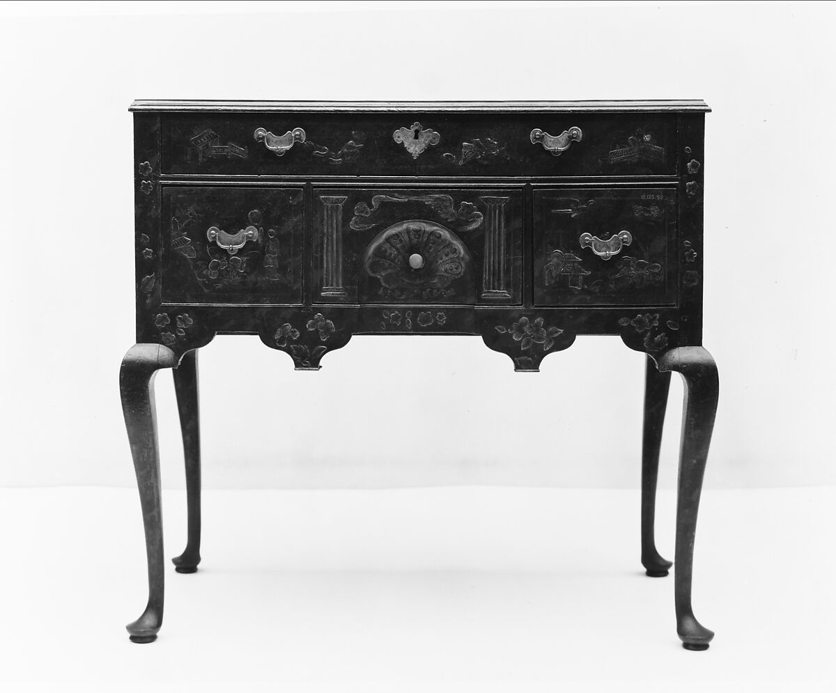 Chest of Drawers, Japanned maple, japanned white pine, white pine; brass, American