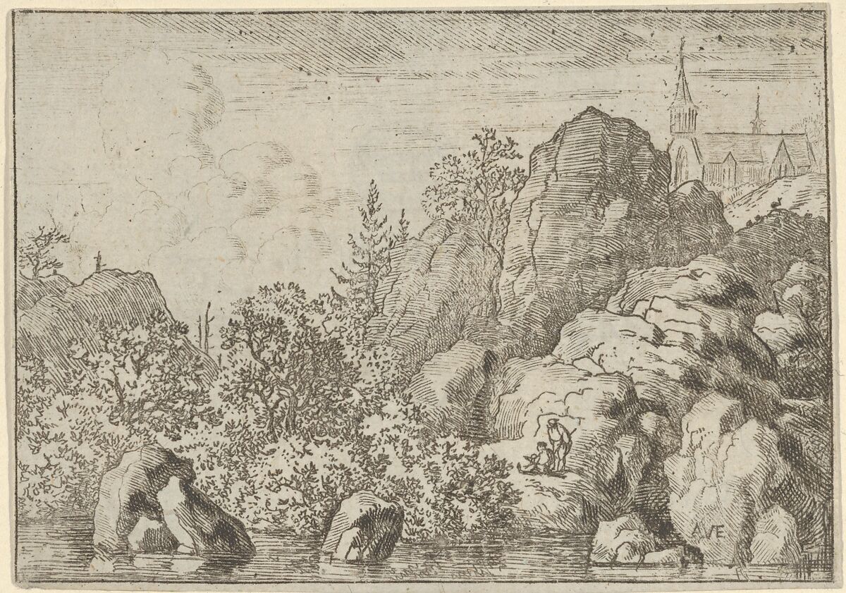 The Church on the Hill, Allart van Everdingen (Dutch, Alkmaar 1621–1675 Amsterdam), Engraving; fourth state of four 