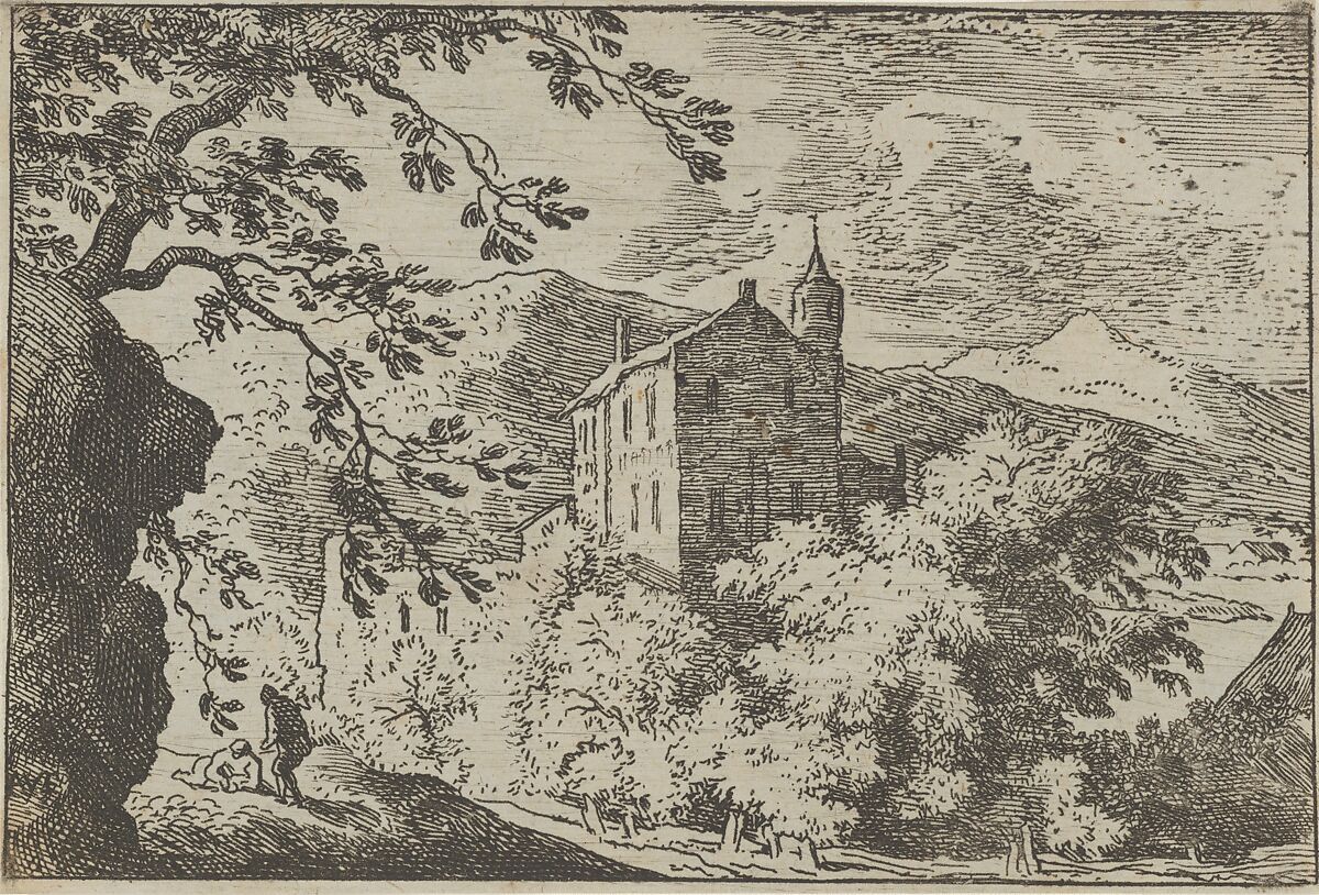 The Large House with the Turret, Allart van Everdingen (Dutch, Alkmaar 1621–1675 Amsterdam), Engraving; second state of two 