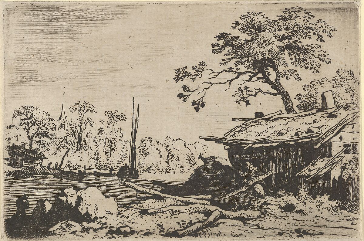 The Ruinous Hut, Allart van Everdingen (Dutch, Alkmaar 1621–1675 Amsterdam), Engraving; second state of three 