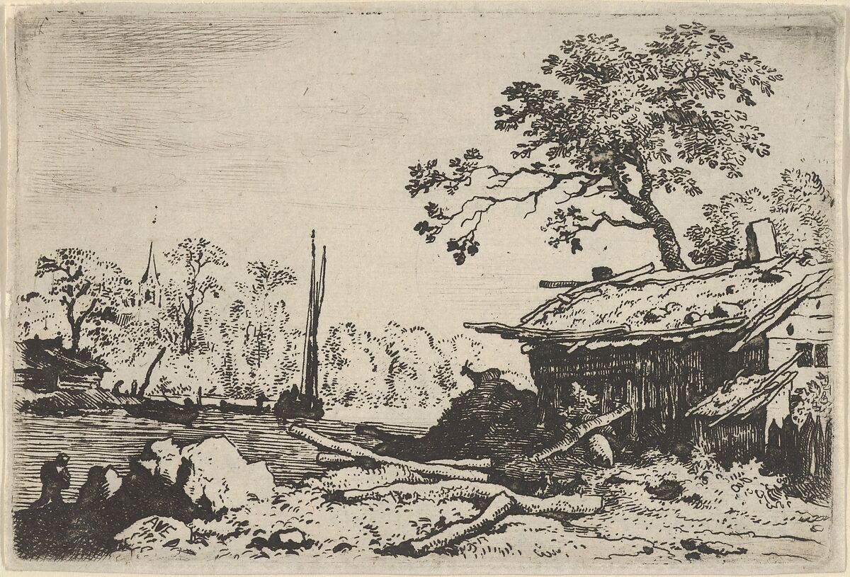 The Ruinous Hut, Allart van Everdingen (Dutch, Alkmaar 1621–1675 Amsterdam), Engraving; second state of three 