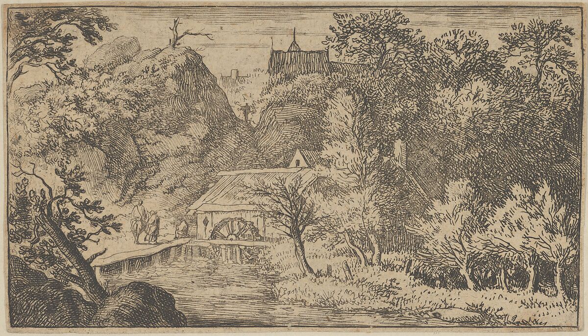 The Watermill at the Foot of the Mountain, Allart van Everdingen (Dutch, Alkmaar 1621–1675 Amsterdam), Engraving; fourth state of four 