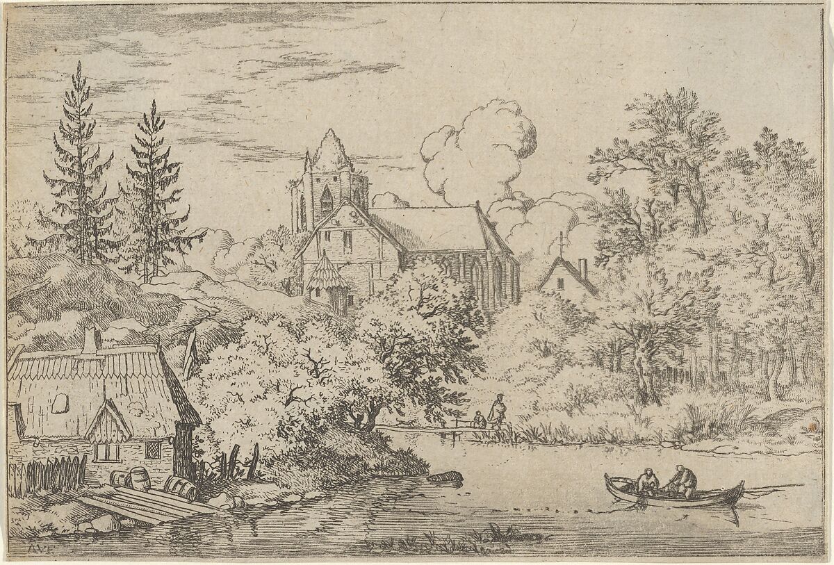 The Casks and Planks at the Back of the River, Allart van Everdingen (Dutch, Alkmaar 1621–1675 Amsterdam), Engraving; second state of three 