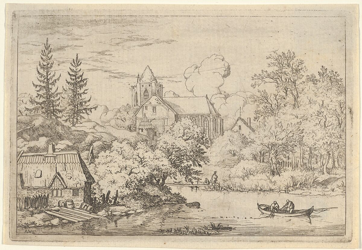 The Casks and Planks at the Back of the River, Allart van Everdingen (Dutch, Alkmaar 1621–1675 Amsterdam), Engraving; second state of three 