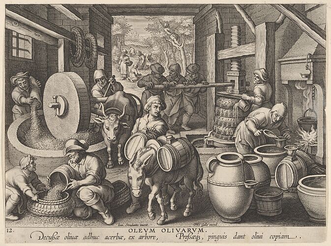 New Inventions of Modern Times [Nova Reperta], The Invention of the Olive Oil Press, plate 12