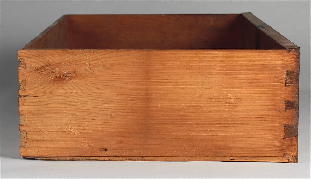 High chest of drawers, Maple, black walnut, poplar, eastern white pine, American