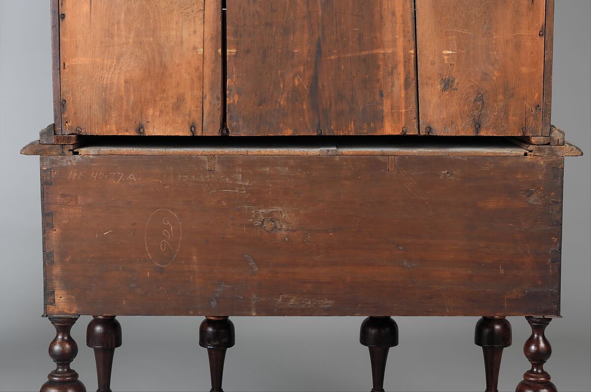 High chest of drawers, Maple, black walnut, poplar, eastern white pine, American