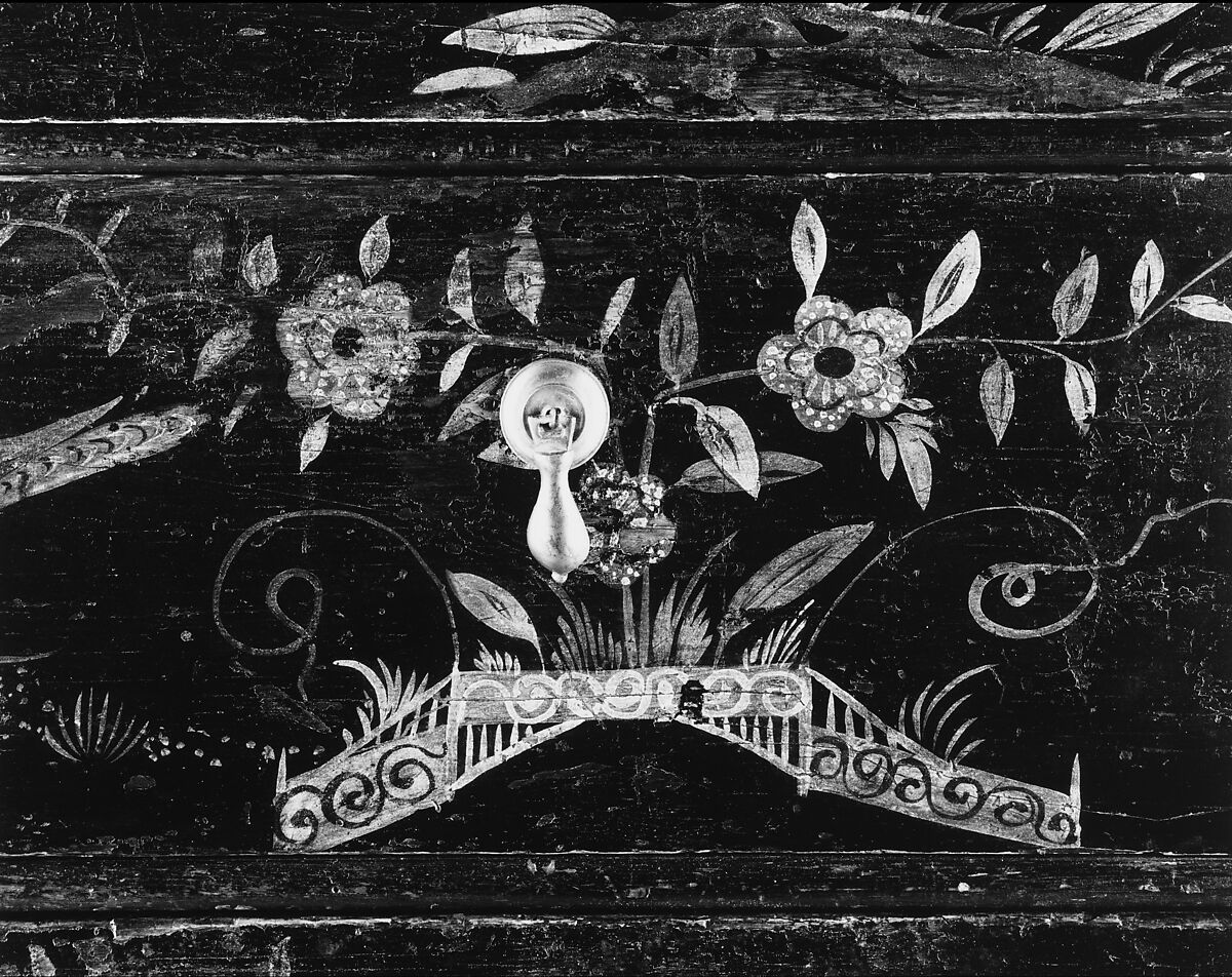 High chest of drawers, Painted white pine, poplar, basswood, American