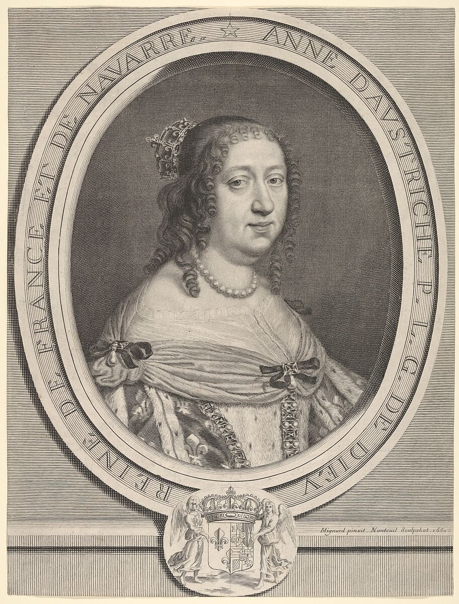 Anne of Austria, Robert Nanteuil (French, Reims 1623–1678 Paris), Engraving; third or fourth state of six (Petitjean & Wickert) 