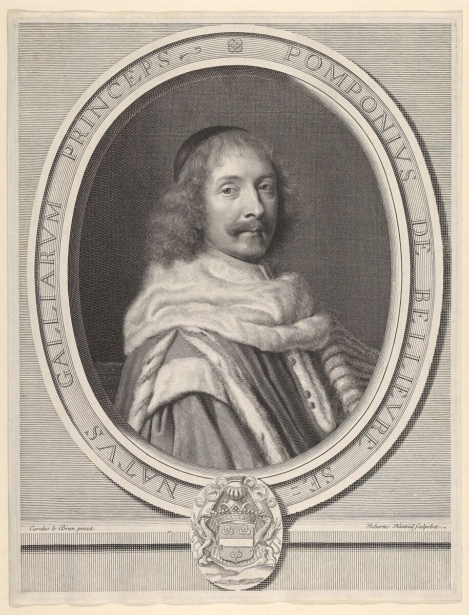 Pompone II de Bellièvre, Robert Nanteuil (French, Reims 1623–1678 Paris), Engraving; second state of four (Petitjean & Wickert) 