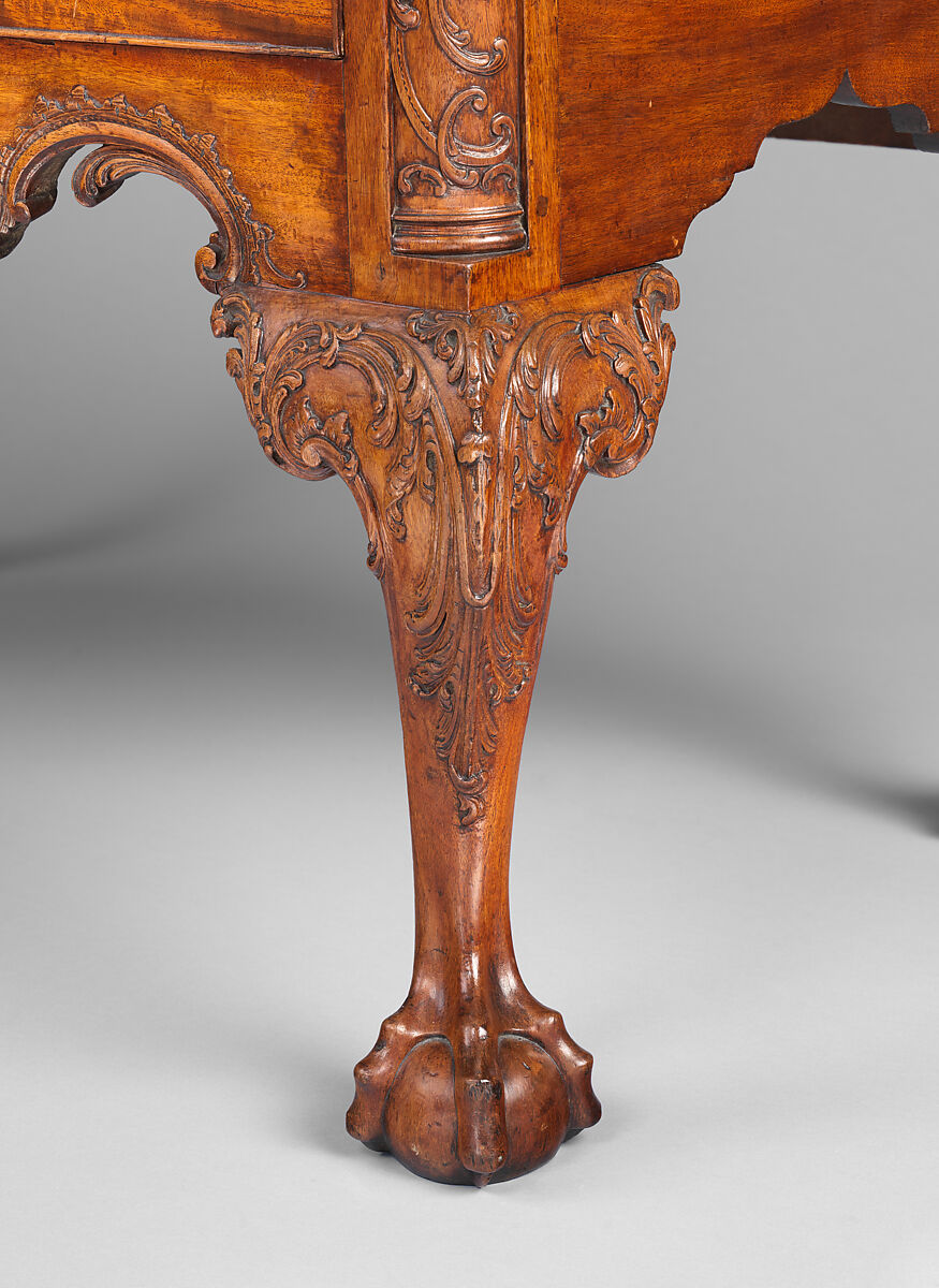 High chest of drawers, Mahogany, mahogany veneer, yellow pine, yellow poplar, northern white cedar; brass, American