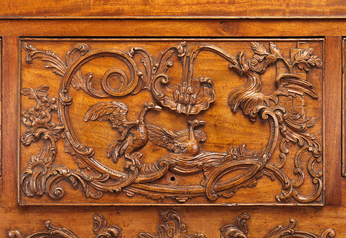 High chest of drawers, Mahogany, mahogany veneer, yellow pine, yellow poplar, northern white cedar; brass, American