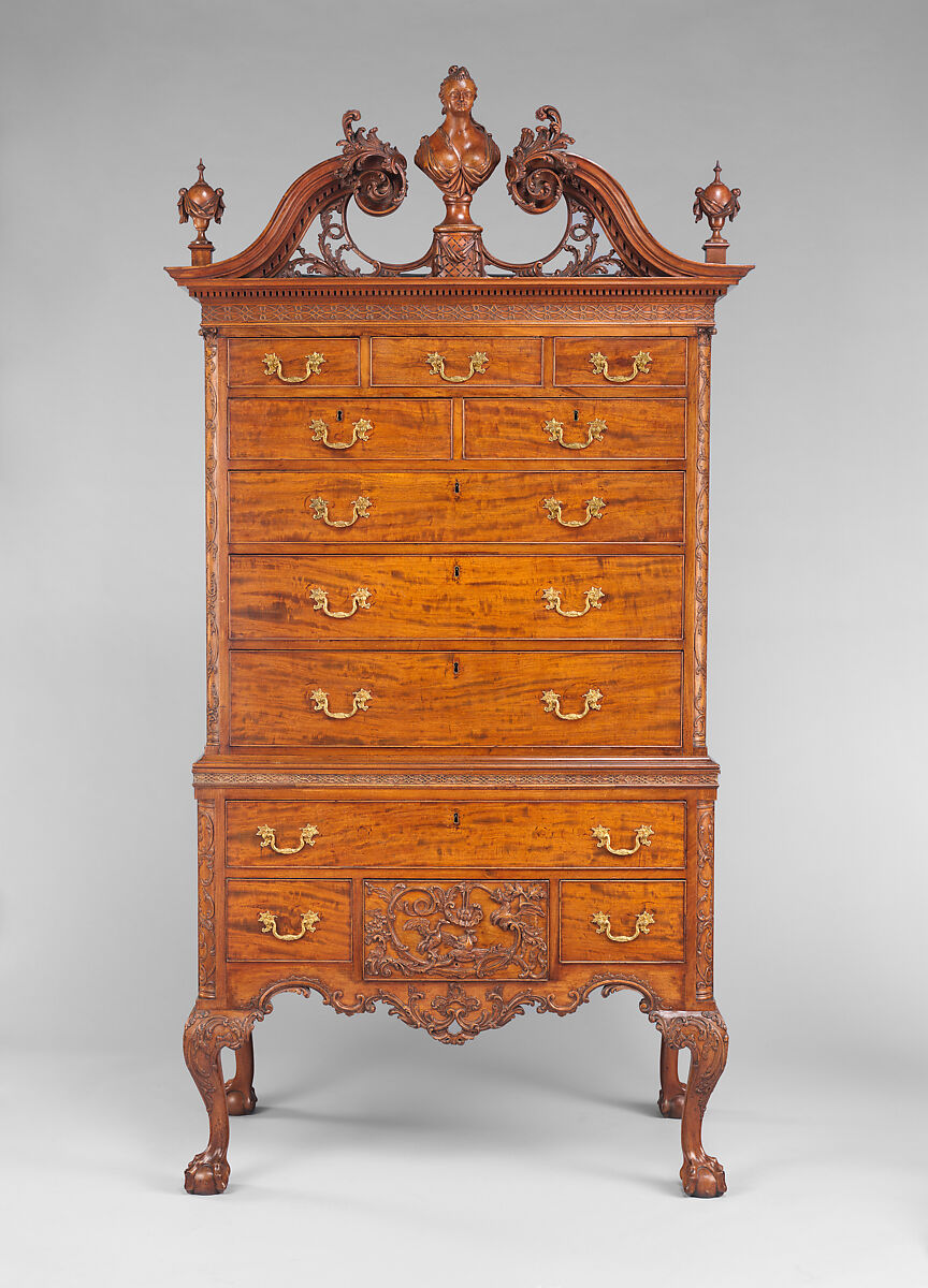 Rare Chippendale Figured Walnut Tall Chest, Lancaster or Chester County,  Pennsylvania, Circa 1770, The Collection of Mr. and Mrs. Peter A.  Pfaffenroth: American Furniture, Silver and Decorative Arts, 2022