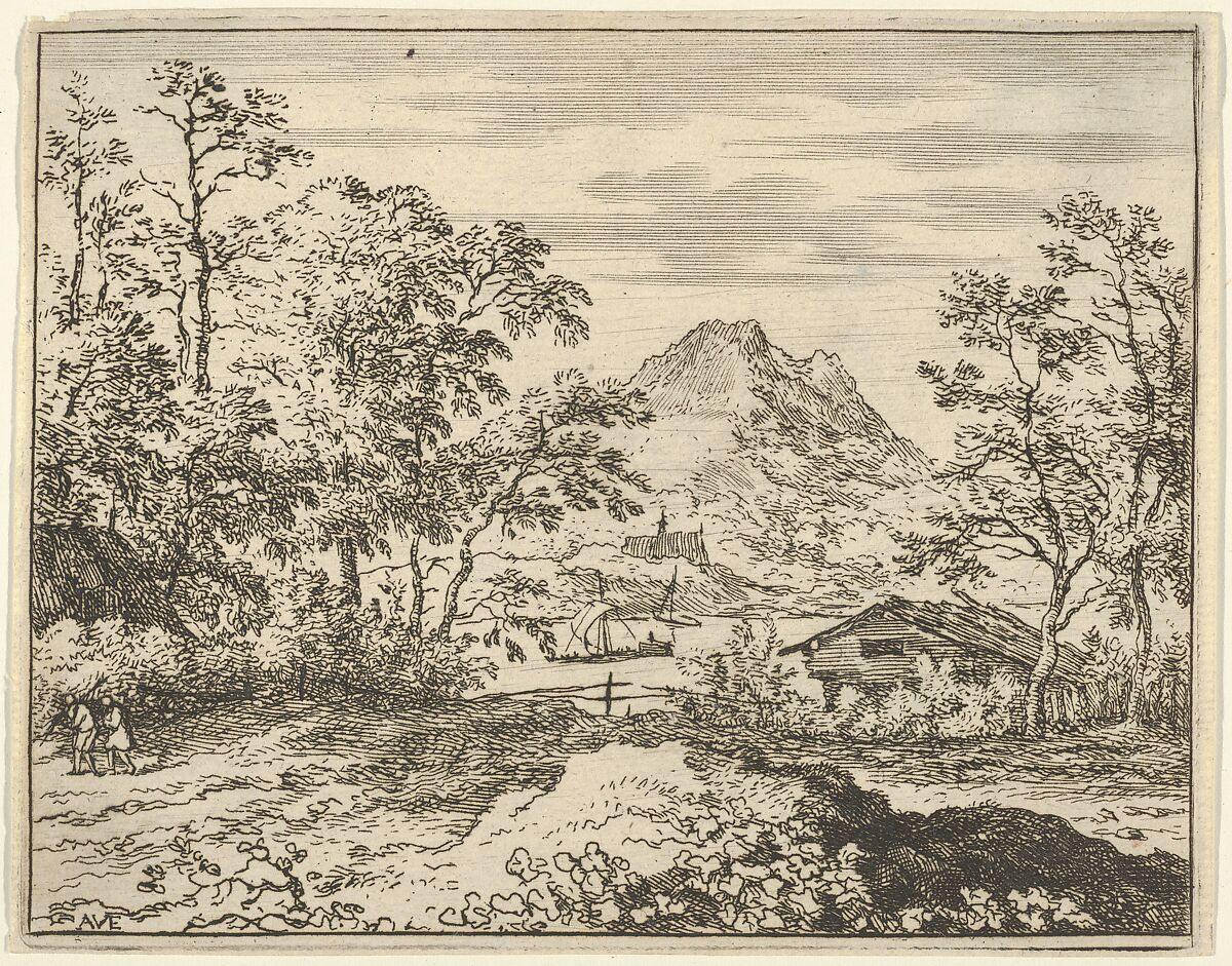 The Broad River, Allart van Everdingen (Dutch, Alkmaar 1621–1675 Amsterdam), Engraving; second state of two 