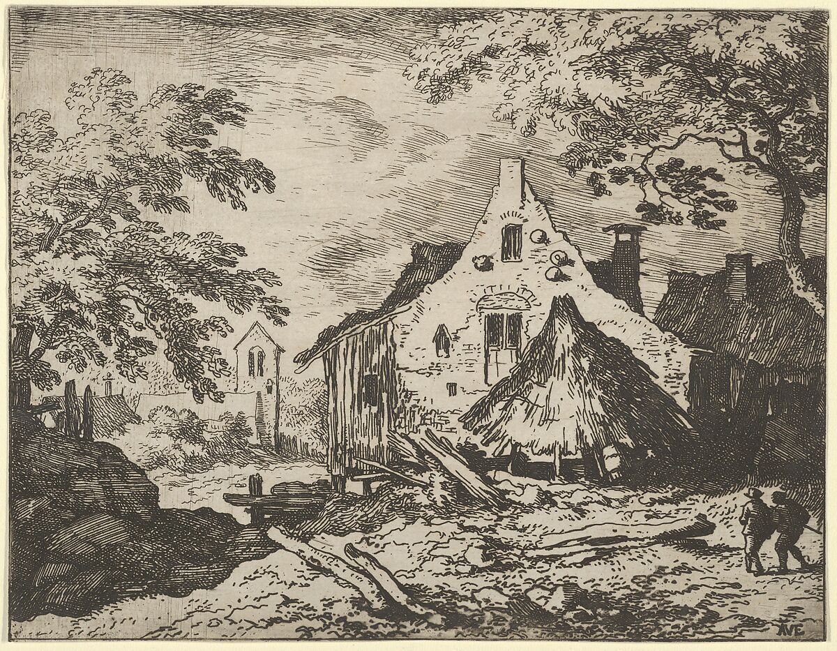 The Haybarn with Movable Roof, Allart van Everdingen (Dutch, Alkmaar 1621–1675 Amsterdam), Engraving; first state of two 