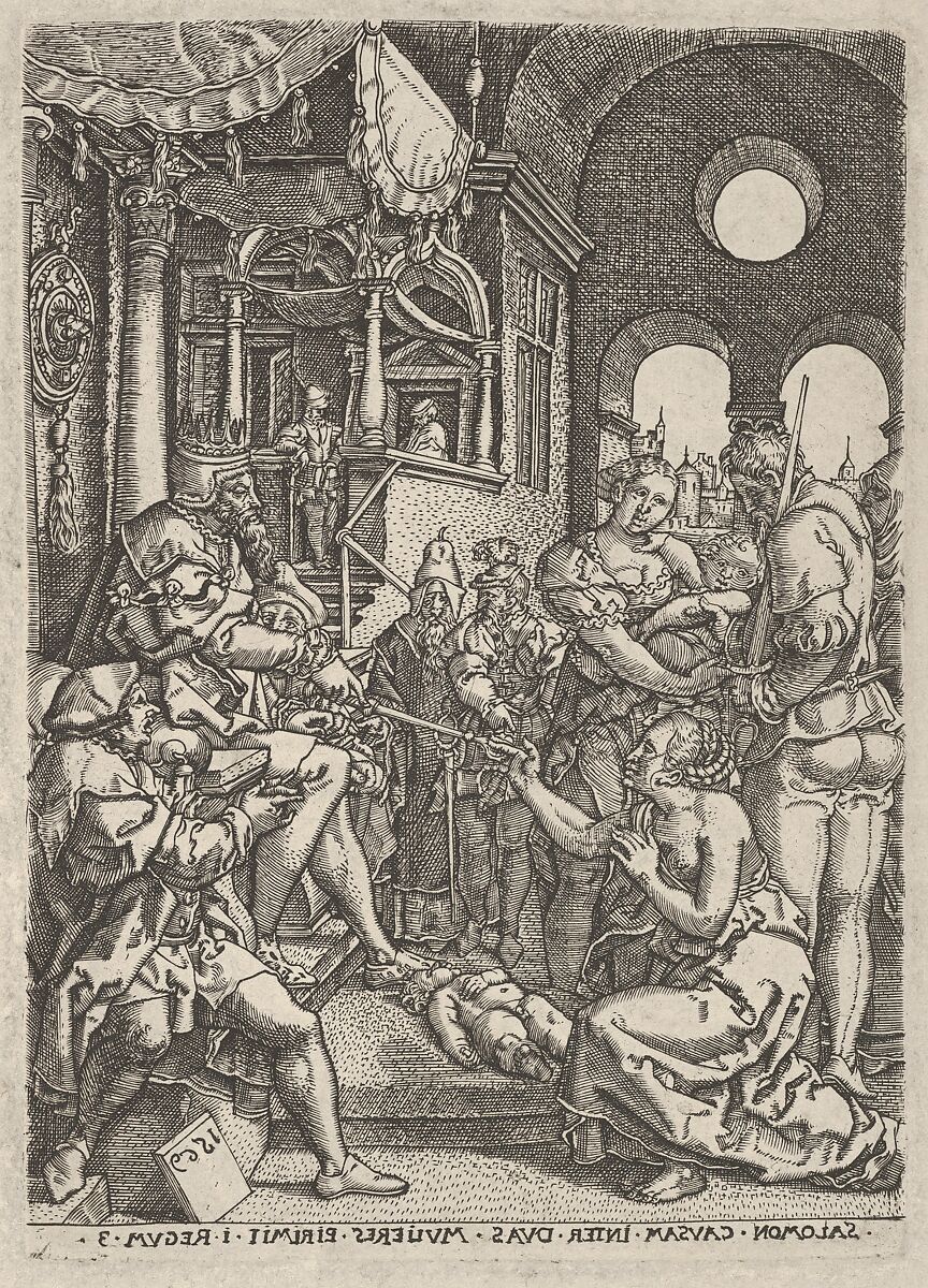 Reverse Copy of The Judgment of Solomon, after Heinrich Aldegrever (German, Paderborn ca. 1502–1555/1561 Soest), Engraving 