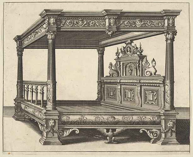 Canopy Bed from 'Verscheyden Schrynwerck (...)' ['Plusieurs Menuiseries (...)']
