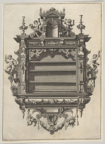 Wall-mounted Shelf Unit from 'Verscheyden Schrynwerck (...)' ['Plusieurs Menuiseries (...)']