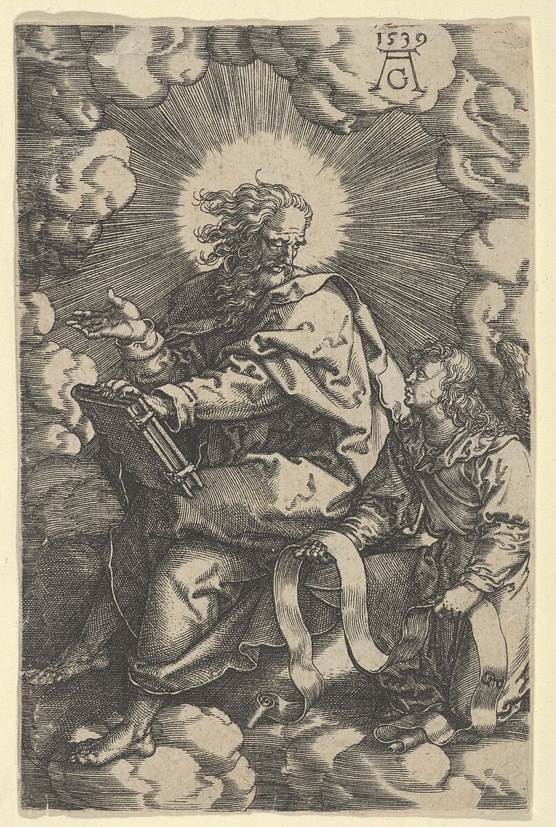 Saint Matthew, from "The Four Evangelists", Heinrich Aldegrever (German, Paderborn ca. 1502–1555/1561 Soest), Engraving 