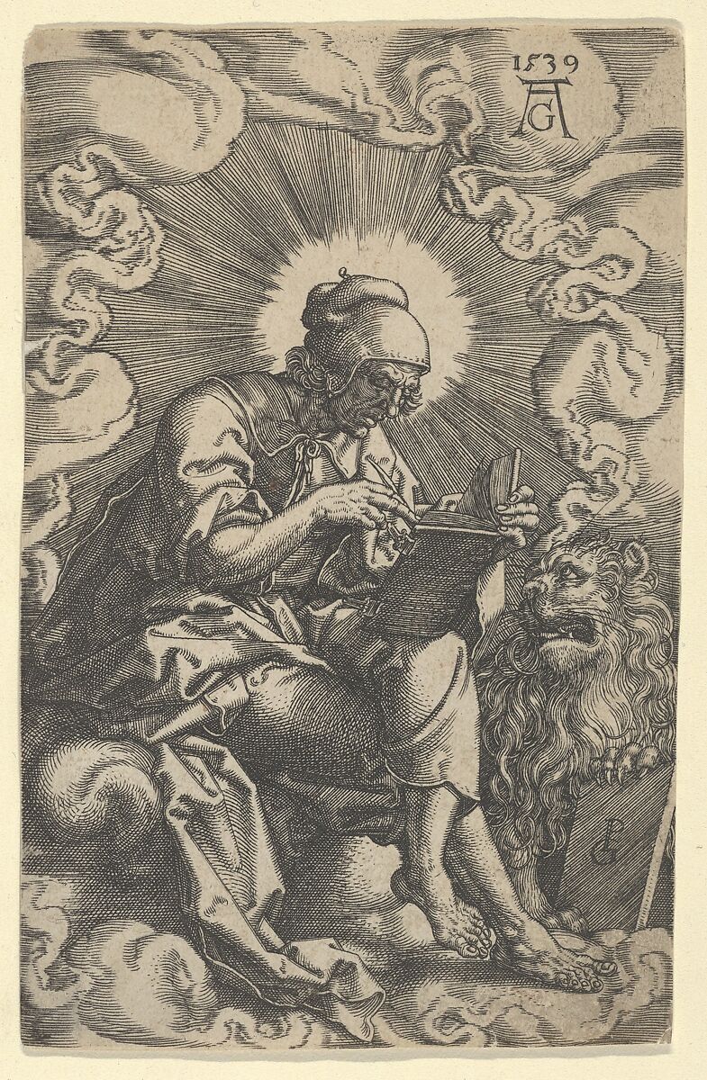 Saint Mark, from "The Four Evangelists", Heinrich Aldegrever (German, Paderborn ca. 1502–1555/1561 Soest), Engraving 