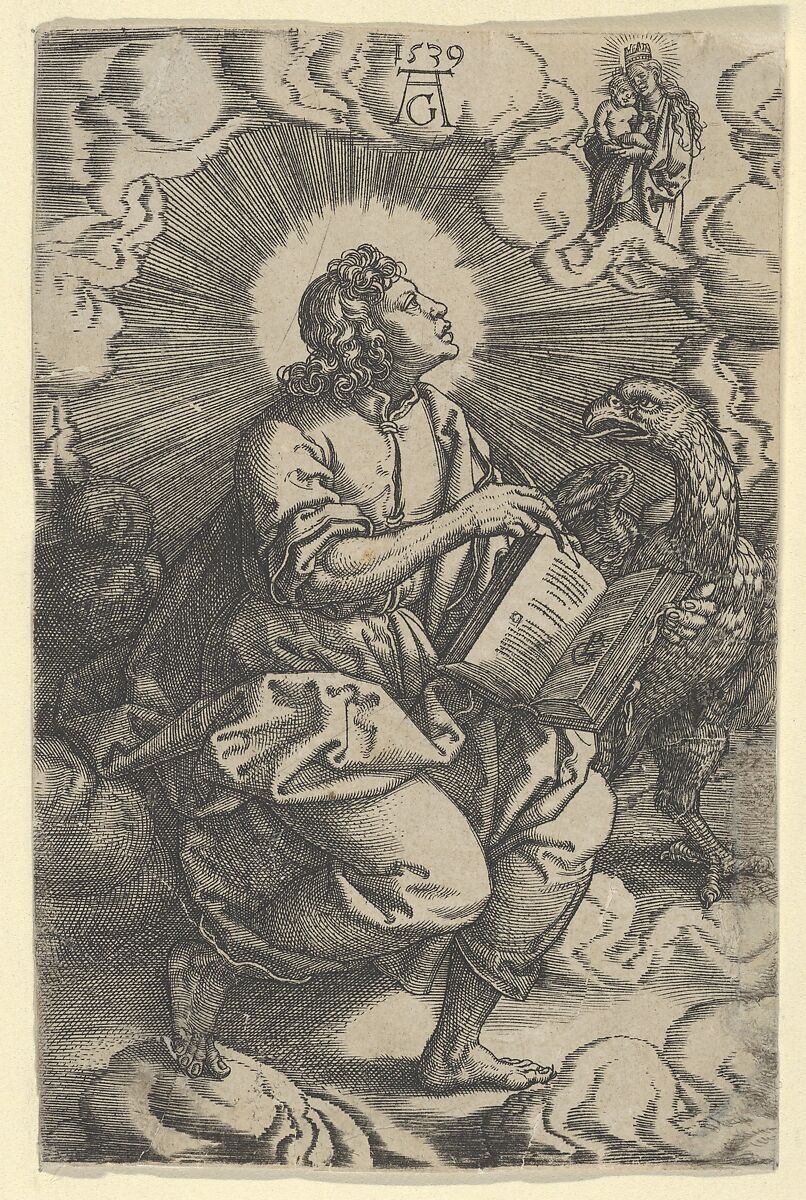 Saint John, from "The Four Evangelists", Heinrich Aldegrever (German, Paderborn ca. 1502–1555/1561 Soest), Engraving 