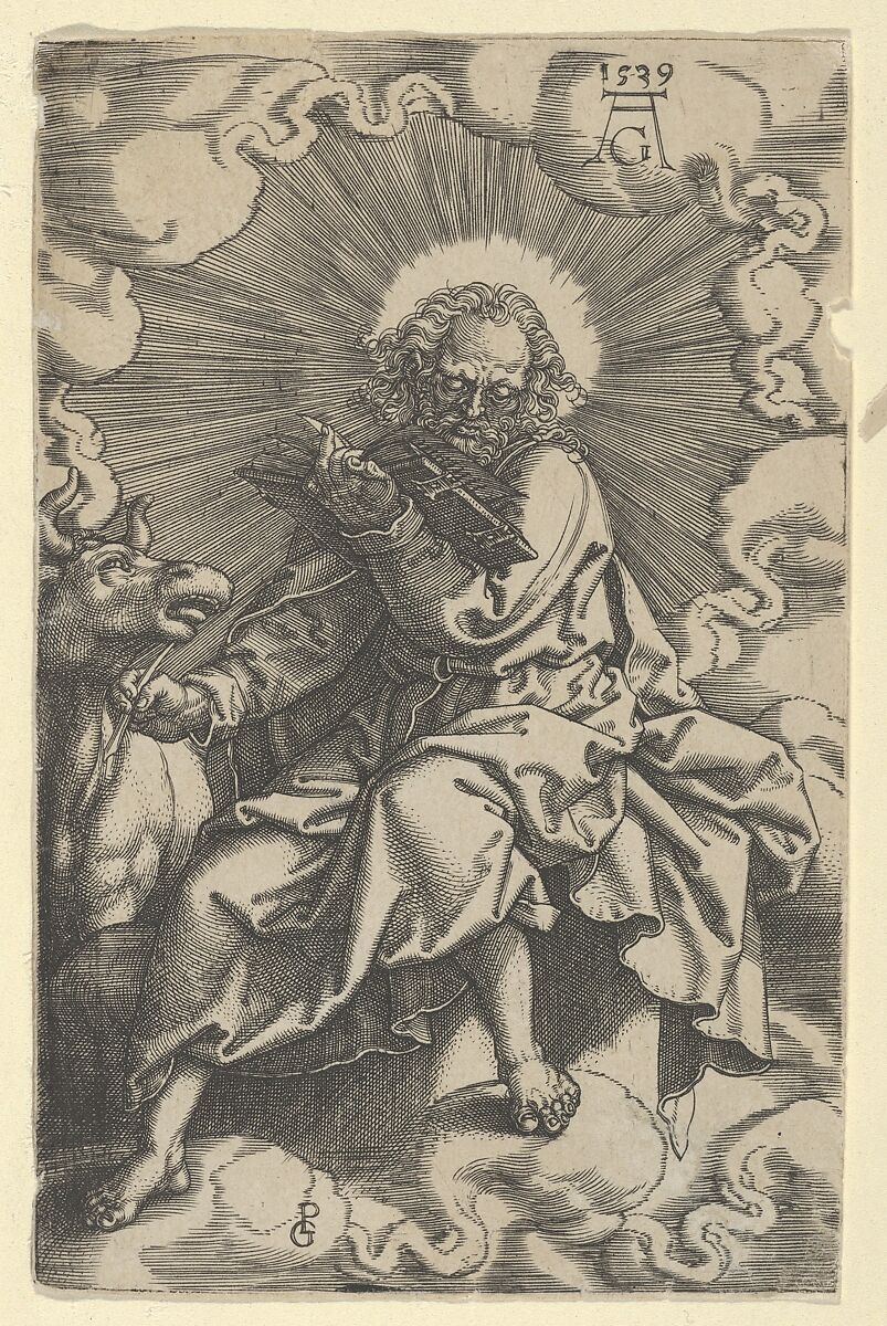 Saint Luke, from "The Four Evangelists", Heinrich Aldegrever (German, Paderborn ca. 1502–1555/1561 Soest), Engraving 