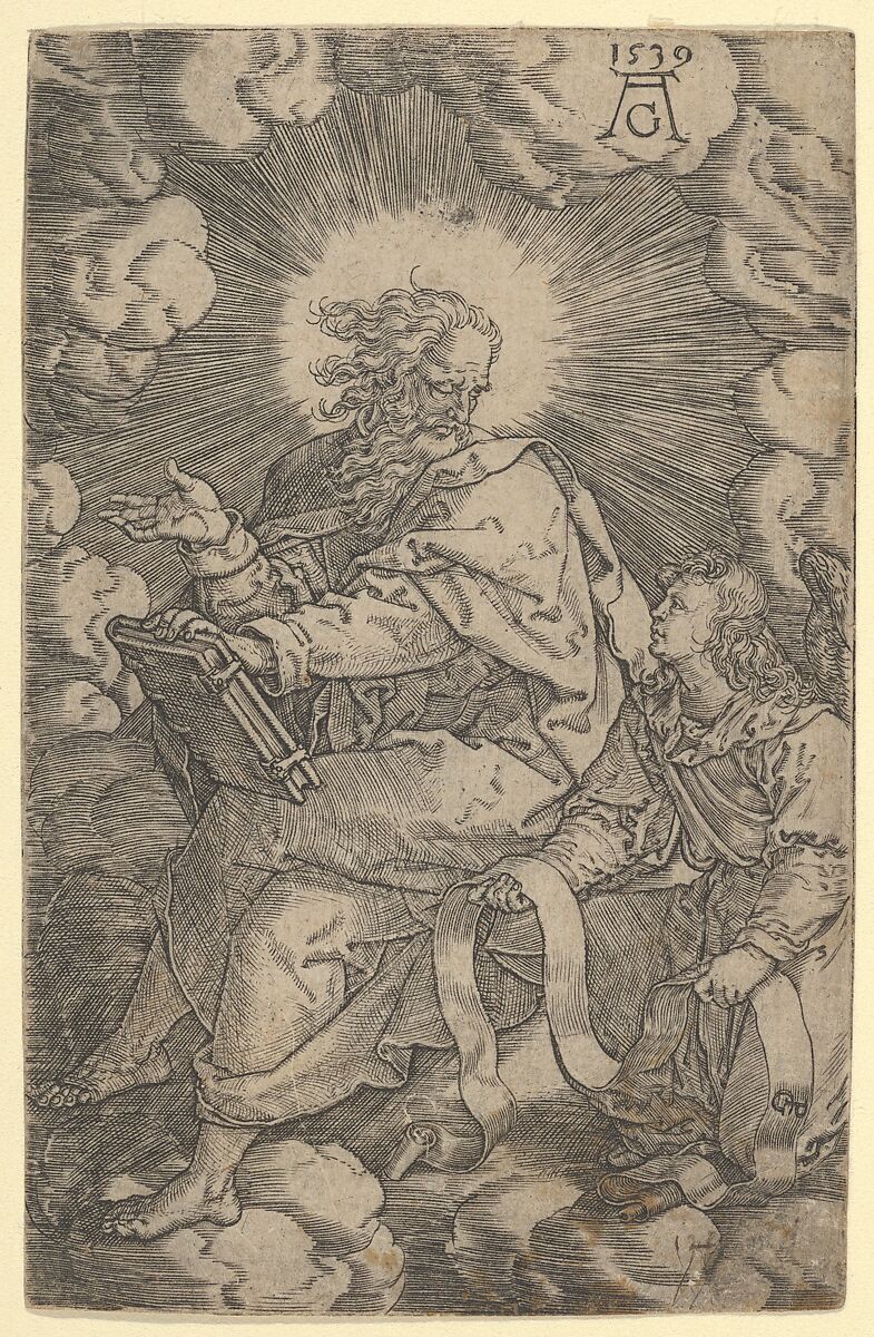 Saint Matthew, from "The Four Evangelists", Heinrich Aldegrever (German, Paderborn ca. 1502–1555/1561 Soest), Engraving 