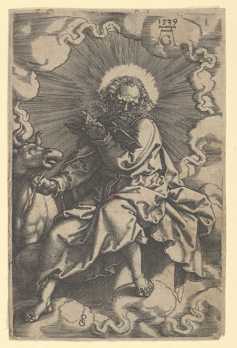 Saint Luke, from "The Four Evangelists", Heinrich Aldegrever (German, Paderborn ca. 1502–1555/1561 Soest), Engraving 