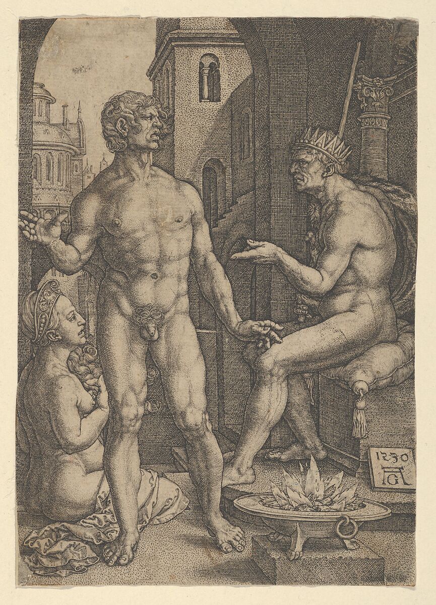 Mucius Scaevola, Heinrich Aldegrever (German, Paderborn ca. 1502–1555/1561 Soest), Engraving 