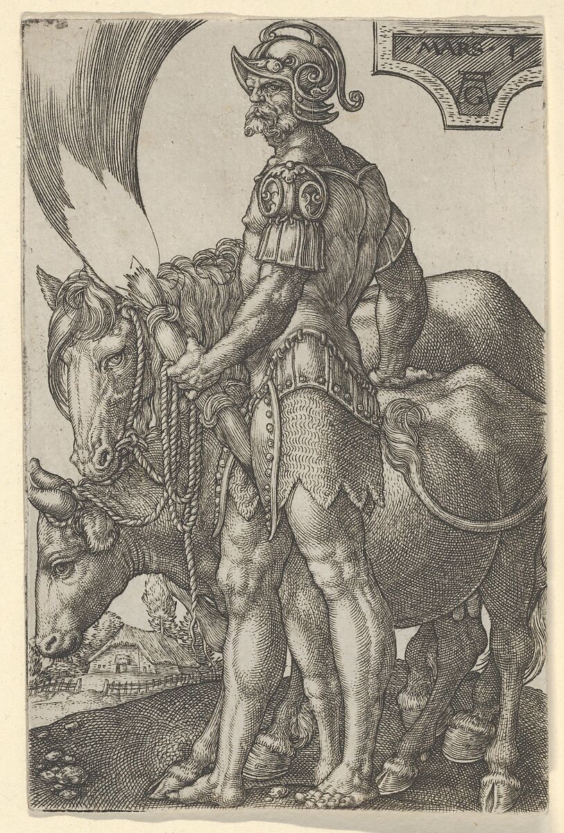 Mars, from The Seven Planets, Heinrich Aldegrever (German, Paderborn ca. 1502–1555/1561 Soest), Engraving 