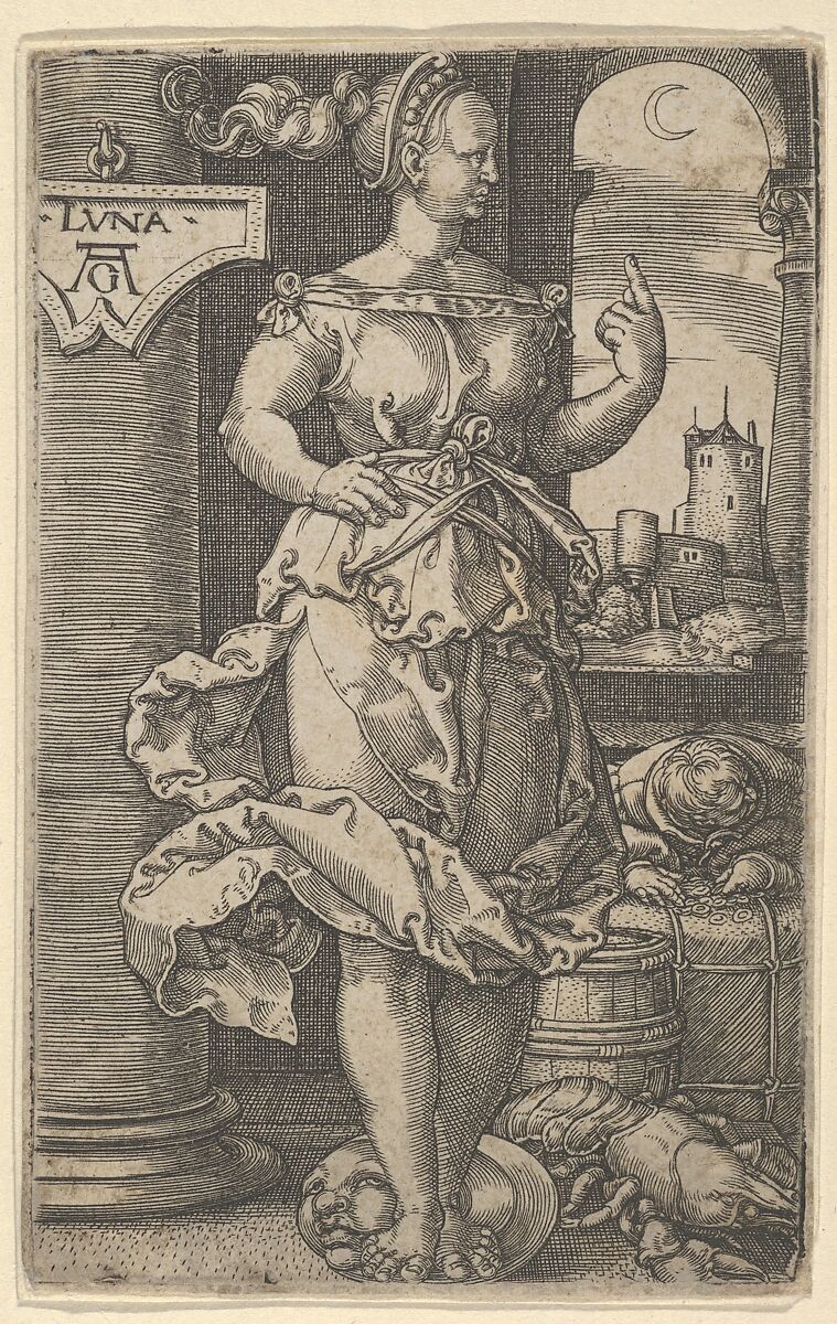 Luna, Heinrich Aldegrever (German, Paderborn ca. 1502–1555/1561 Soest), Engraving 